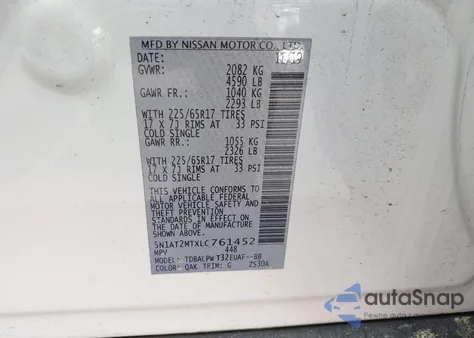 2020 Nissan Rogue S Fwd from USA, damaged, VIN 5N1AT2MTXLC761452